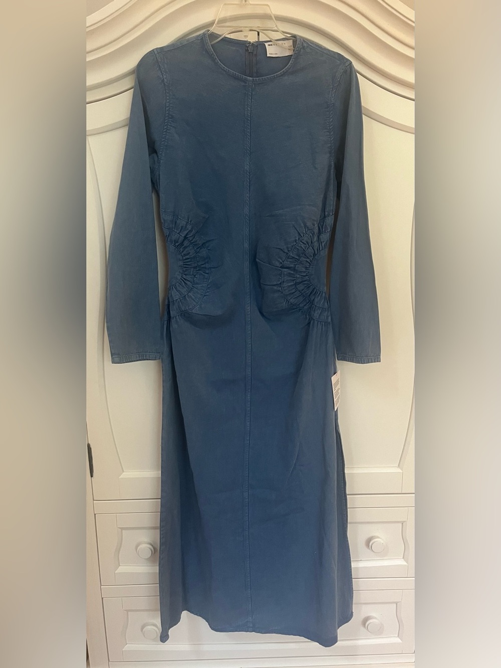 ASOS DESIGN washed twill midi dress in denim blue acid wash size 10 NWT - Picture 5 of 12